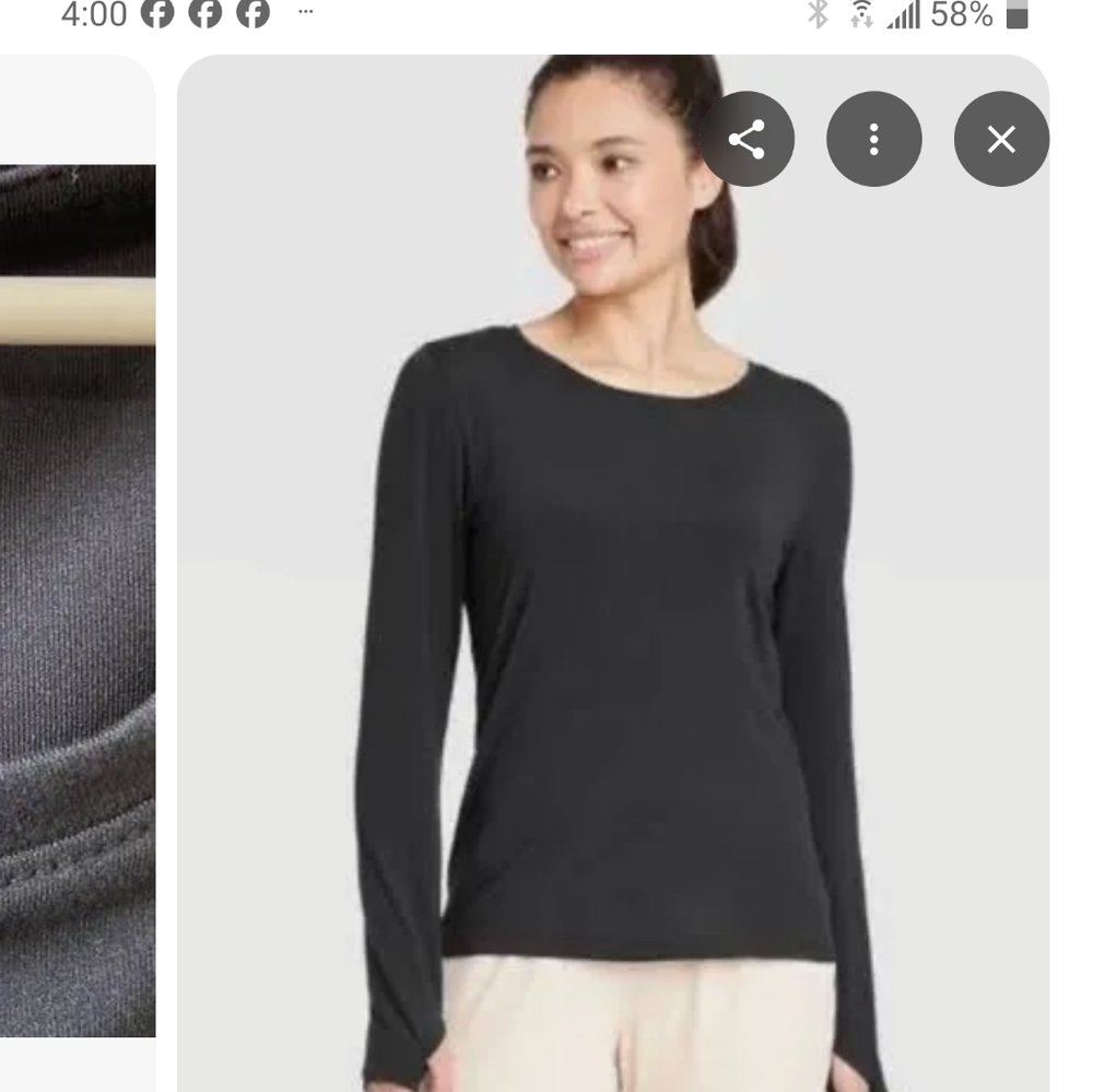 Women's Black Long Sleeve Top New With Tags M